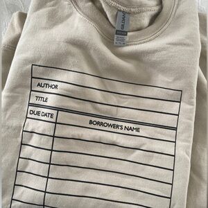 XL Library Card Crewneck *perfect for teacher, book lover, or librarian*